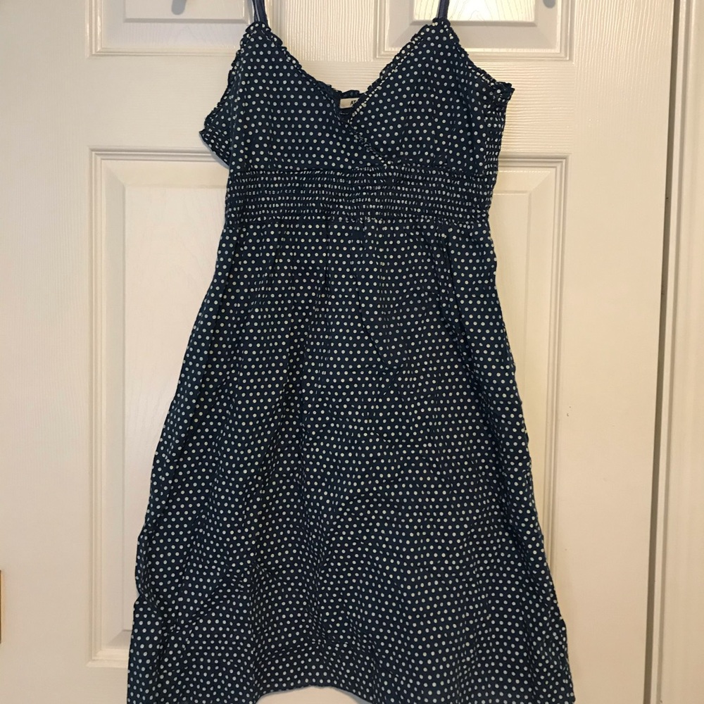 Blue polka dot dress